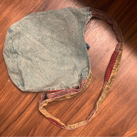 Boho tote with peace ☮️ sign, om symbol, other designs VINTAGE, no maker mark - Picture 2 of 11